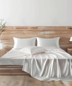Juego de Sábanas de Satén Candoury 4 Piezas, -Marfil