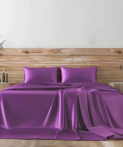 Juego de Sábanas de Satín Candoury 4 Piezas, Tamaño King,