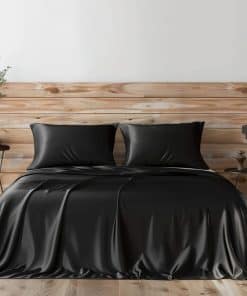 Juego de sábanas de satín Candoury de 6 piezas, set de cama