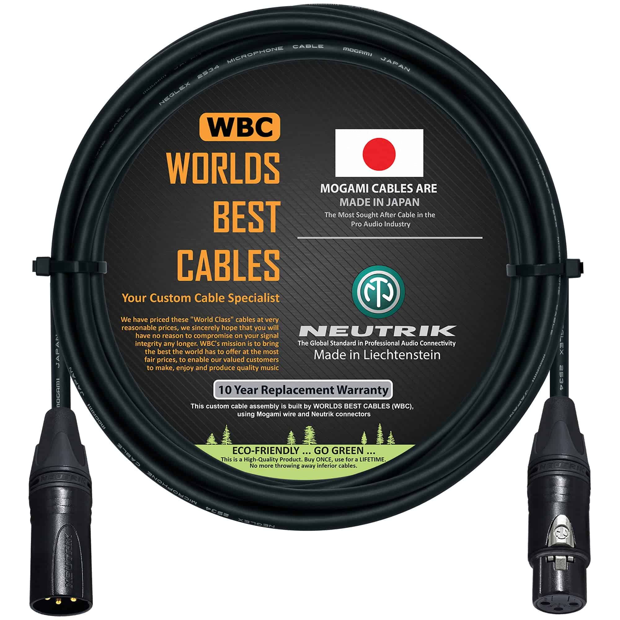 Cable de Micrófono Quad Balanceado de 10 Pies por WORLDS