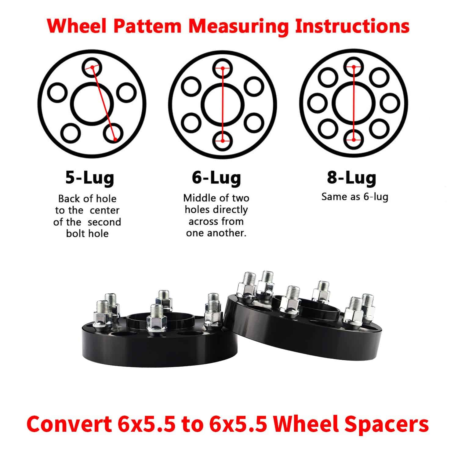 Espaciadores de Rueda EZISOE de 1.25 Pulgadas para - Imagen 7