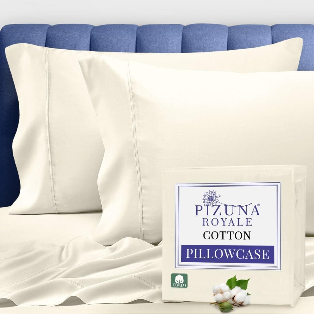 Funda de Almohada King Size de Lujo 100% Algodón Pizuna