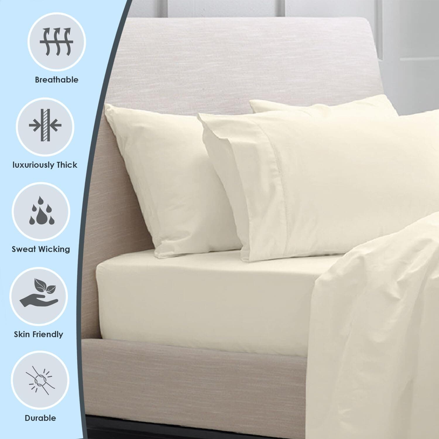 Funda de Almohada King Size de Lujo 100% Algodón Pizuna - Imagen 3