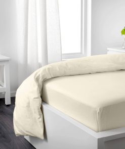 Sábana Ajustable de Lujo Pizuna 100% Algodón -Ivory