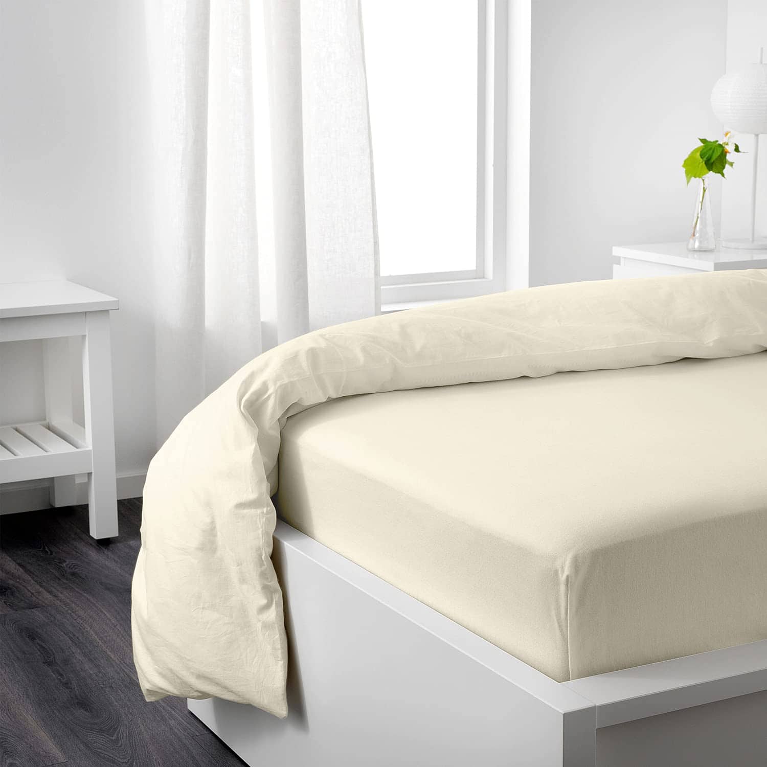 Sábana Ajustable de Lujo Pizuna 100% Algodón -Ivory