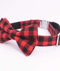 Collar de Perro con Lazo Rojo de Navidad, Collar con Lazo