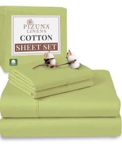 Juego de sábanas de algodón Pizuna Pure King -Verde Claro