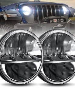 Faros LED redondos de 7 pulgadas UNI-SHINE 2 piezas Faro