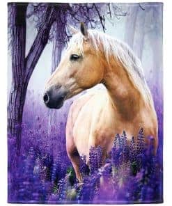 Manta de Caballo Palomino de 50"x80" con Morado Lavanda,