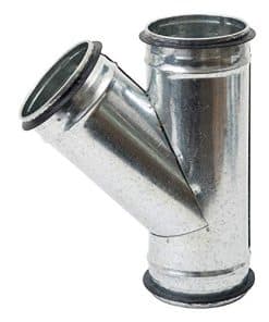 Divisor de conducto de 4 pulgadas a 45 grados con junta de