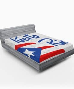 Sábana Ajustable Lunarable Puerto Rico, Bandera Dibujada a