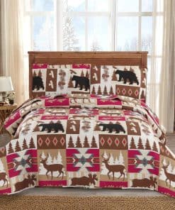 Juego de Edredón Rústico Tamaño Completo/Queen (90"x90")