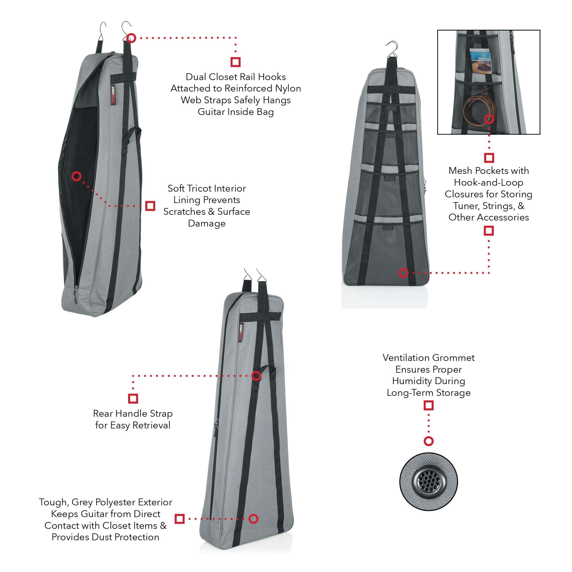 Bolsa de Almacenamiento Colgante para Guitarra Acústica - Imagen 5