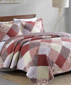 Set de Colcha a Cuadros Boryard de 3 Piezas para Cama King,