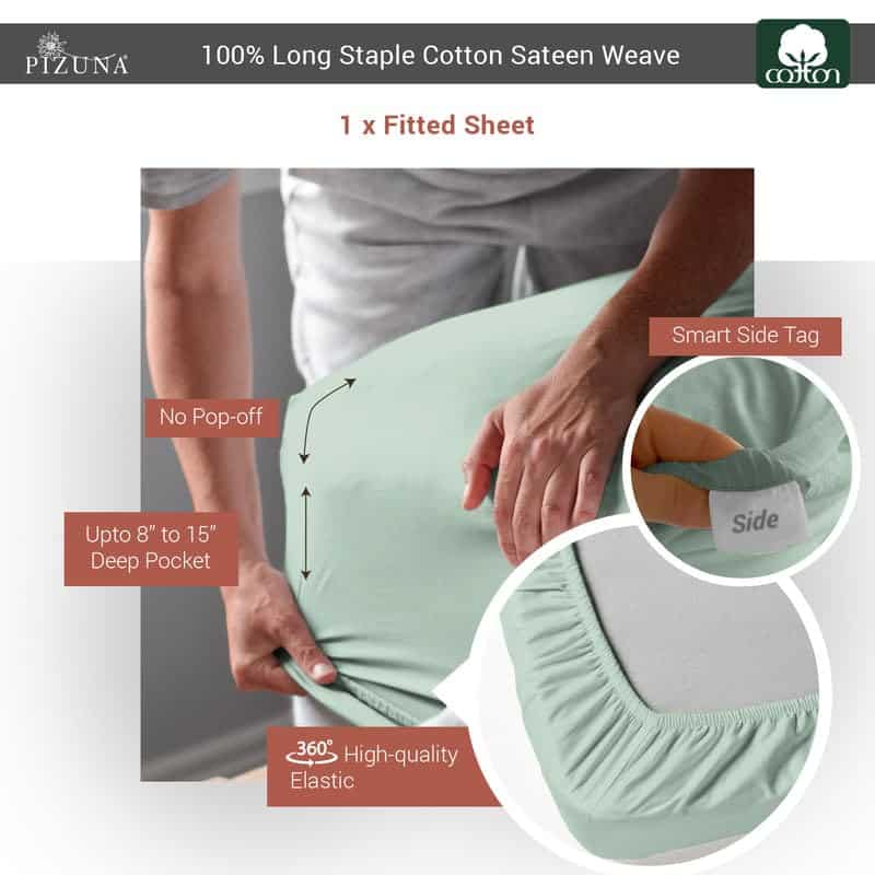 Sábana Ajustable King Pizuna Pure 100% -Espuma de Mar - Imagen 4