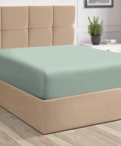 Sábana ajustada Pizuna Pure 100% algodón Queen Sea Foam,