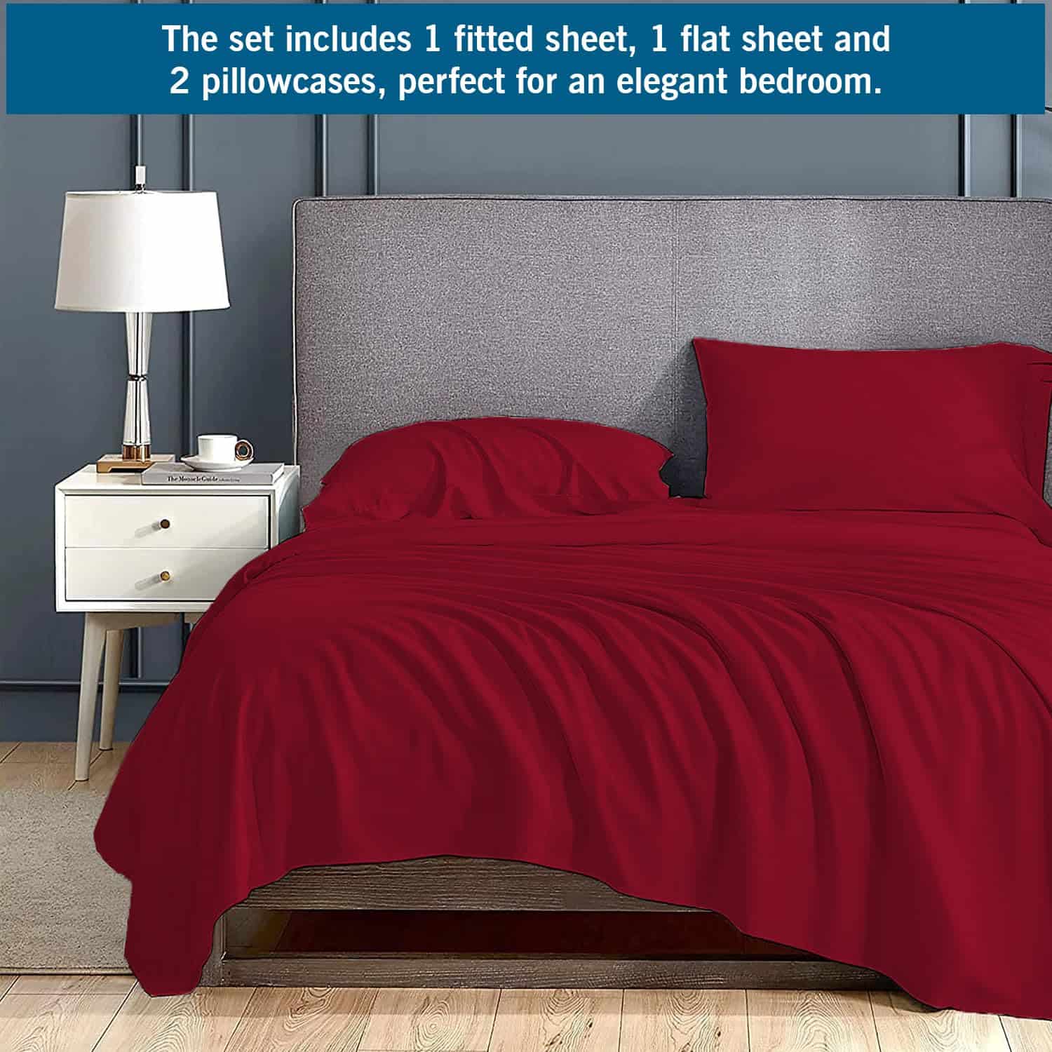 Juego de sábanas Saaz Linen de 4 piezas 100% algodón - Imagen 5