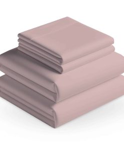 Juego de Sábanas de 4 Piezas Saaz Linen -Rosa