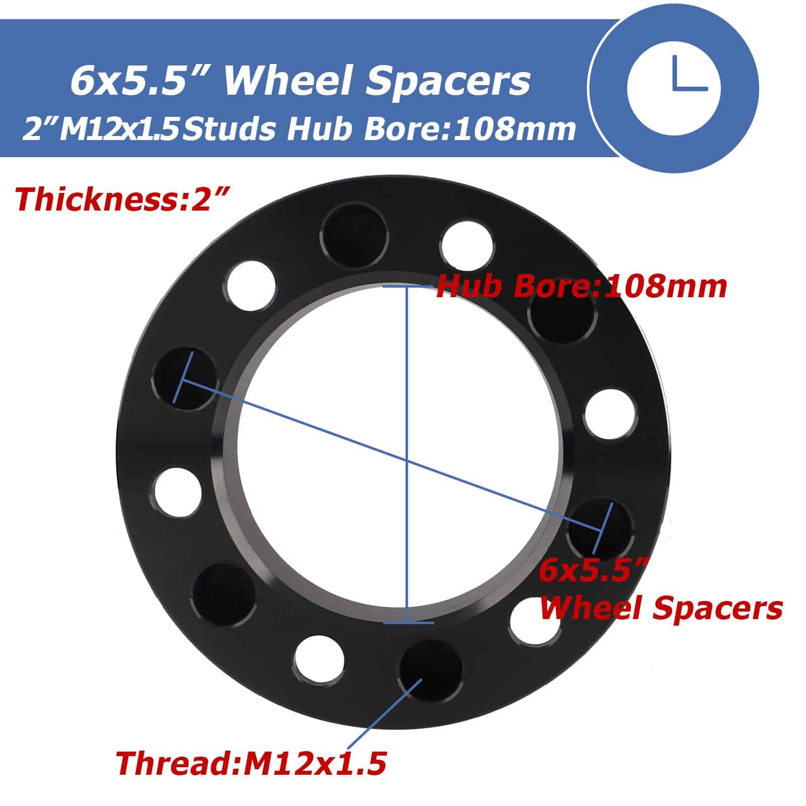 Espaciadores de Rueda 6x5.5 de 2'' para Tacoma 4Runner FJ - Imagen 3
