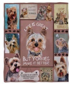 Manta ChriHome Yorkies Make Life Better de Felpa Acogedora