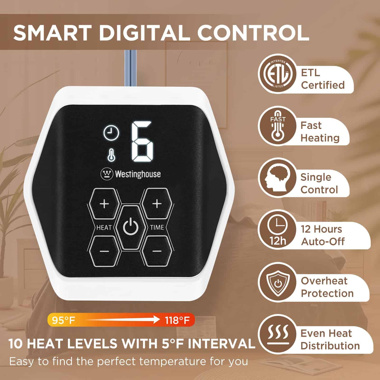 Manta Eléctrica Westinghouse Tamaño Individual, Suave de - Imagen 7