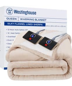 Manta Eléctrica Westinghouse Tamaño Queen, Suave Franela a