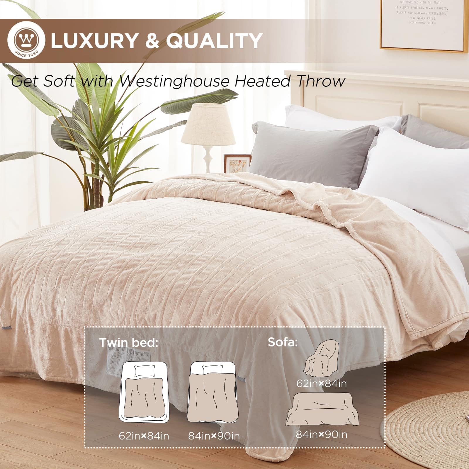 Manta Eléctrica Queen Size Westinghouse, Manta Calefactora - Imagen 5