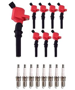 ENA Juego de 8 Bobinas de Encendido Rojas y 8 Bujías de