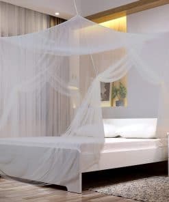 Mosquitero de malla No-See-Um cuadrado para cama tamaño King color gris