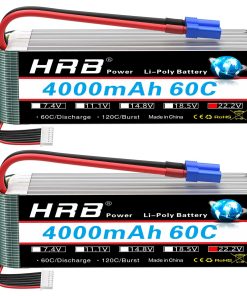 HRB 2pcs Batería Lipo 6S EC5 22.2V 4000mAh 60C Batería Lipo