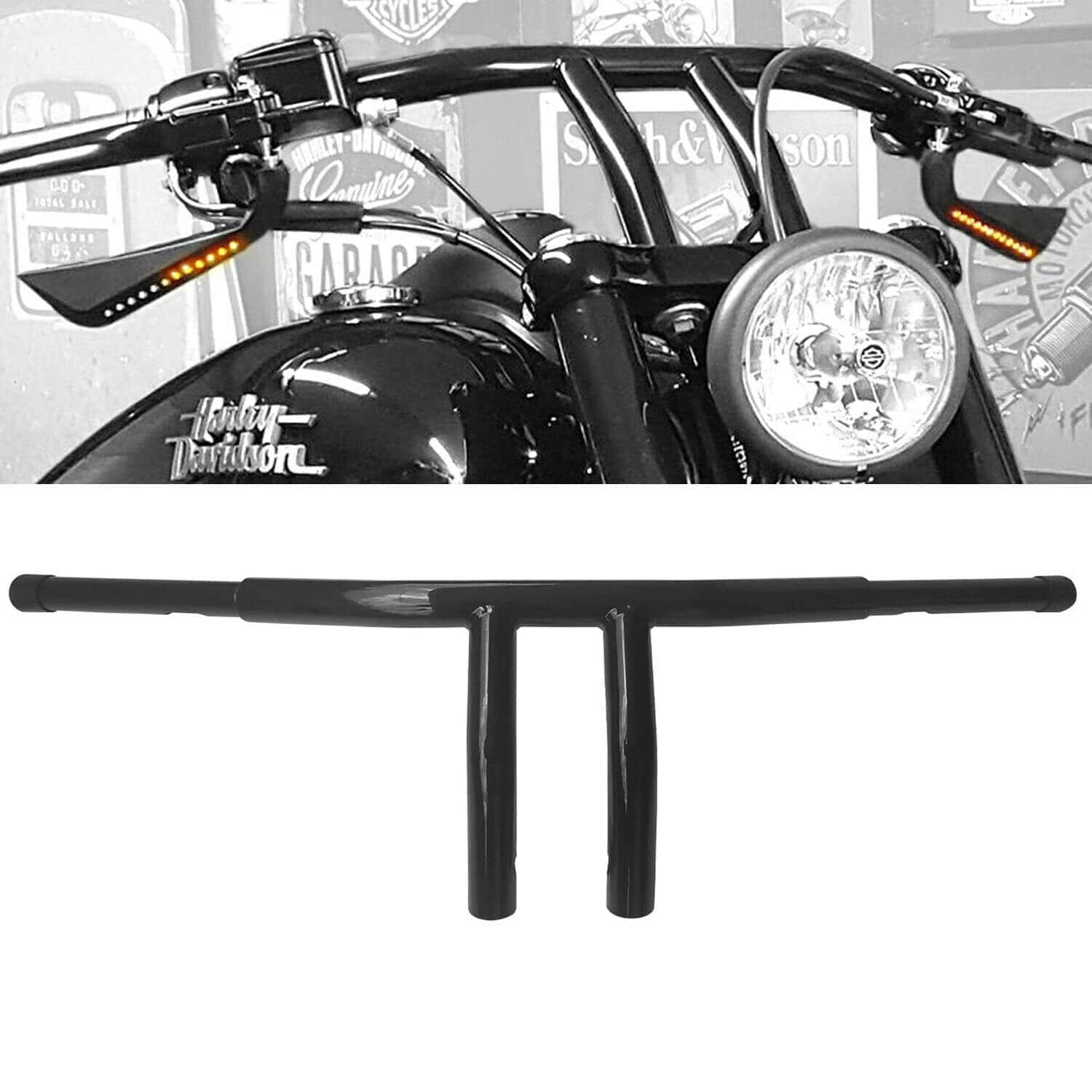 Manillar en T de 8'" Rise para Harley-Davidson FLST, FXST,