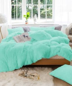 JOYPOINT Juego de Funda de Edredón Largo de Piel Sintética