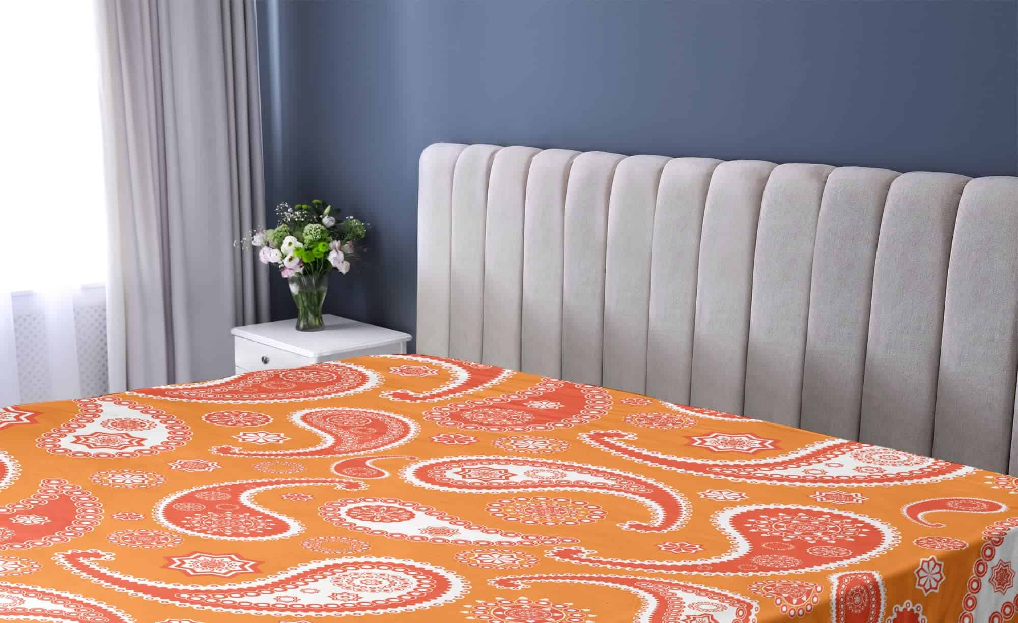 Sábana Ajustable Lunarable Burnt Orange, Motivos Paisley - Imagen 3