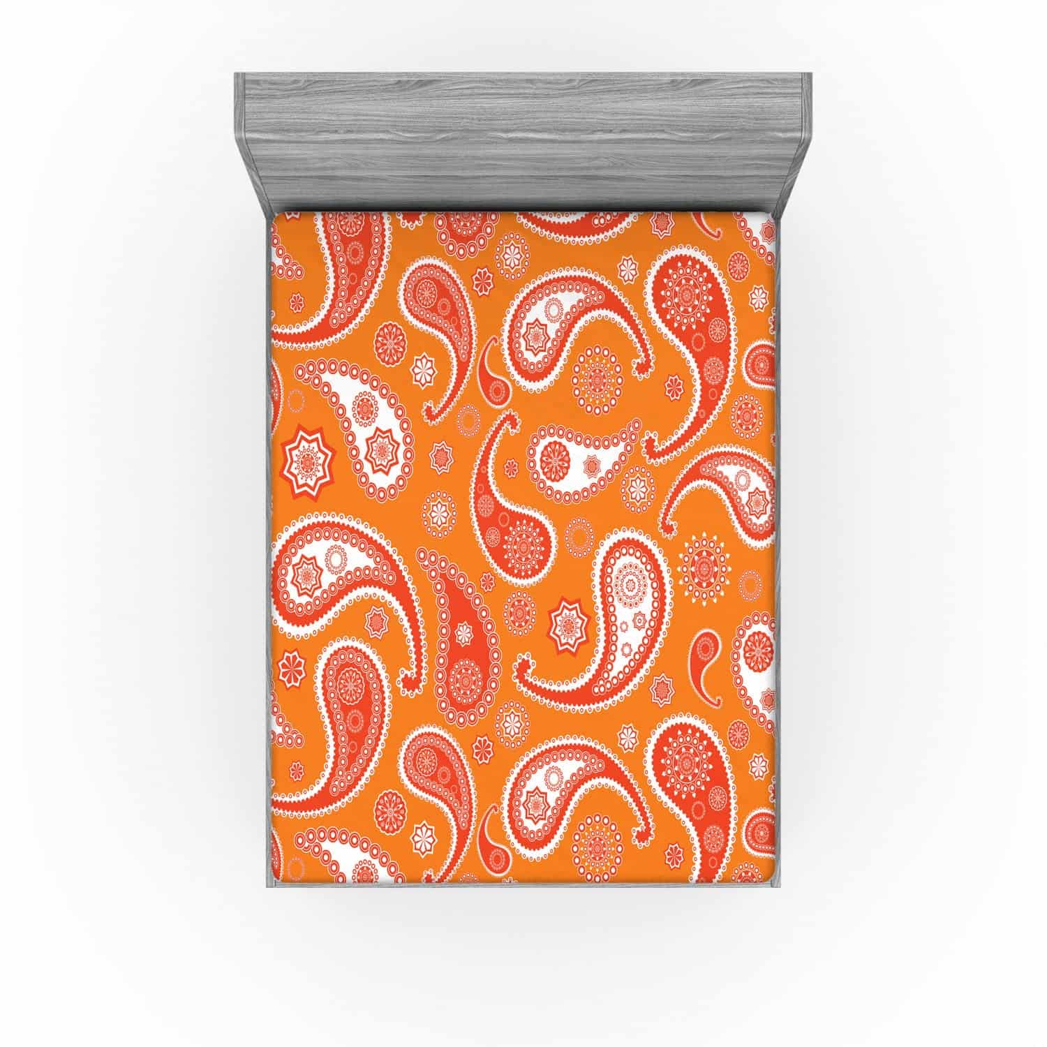 Sábana Ajustable Lunarable Burnt Orange, Motivos Paisley - Imagen 4