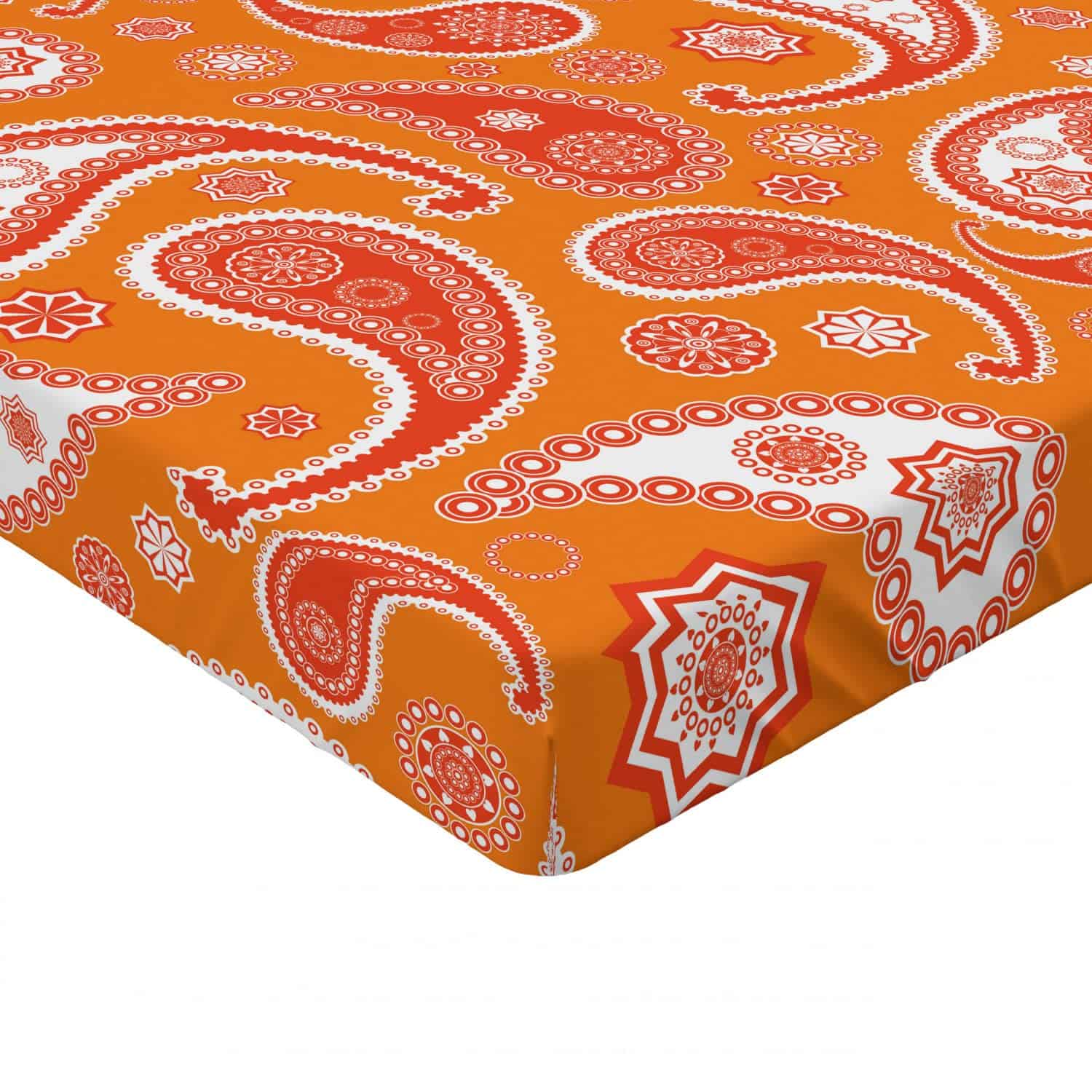 Sábana Ajustable Lunarable Burnt Orange, Motivos Paisley - Imagen 5