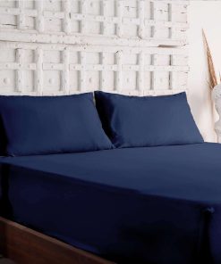 Sábana Ajustable Craftsworth 100% Algodón -Azul Marino