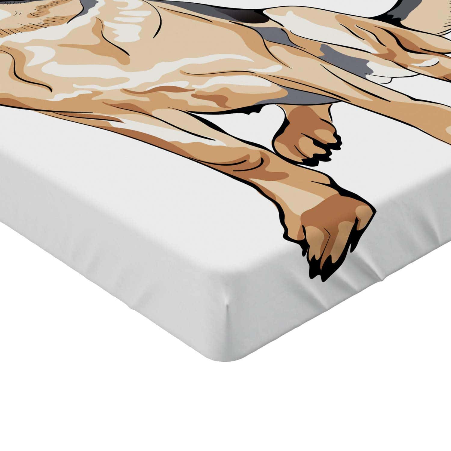 Sábana Ajustable Lunarable Pastor Alemán, -Gris Pálido Marró - Imagen 4