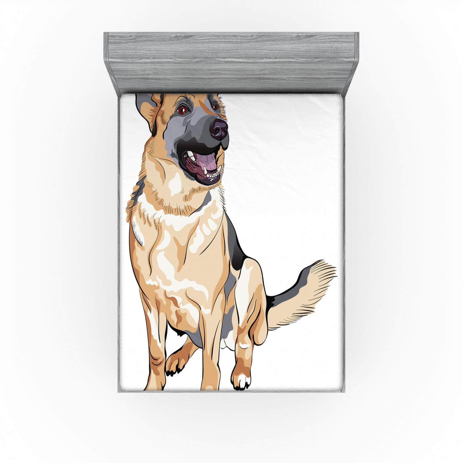 Sábana Ajustable Lunarable Pastor Alemán, -Gris Pálido Marró - Imagen 3