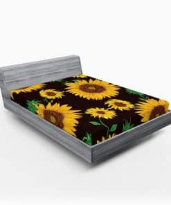 Sábana Ajustable Lunarable Sunflower, Tonos Tierra Buds