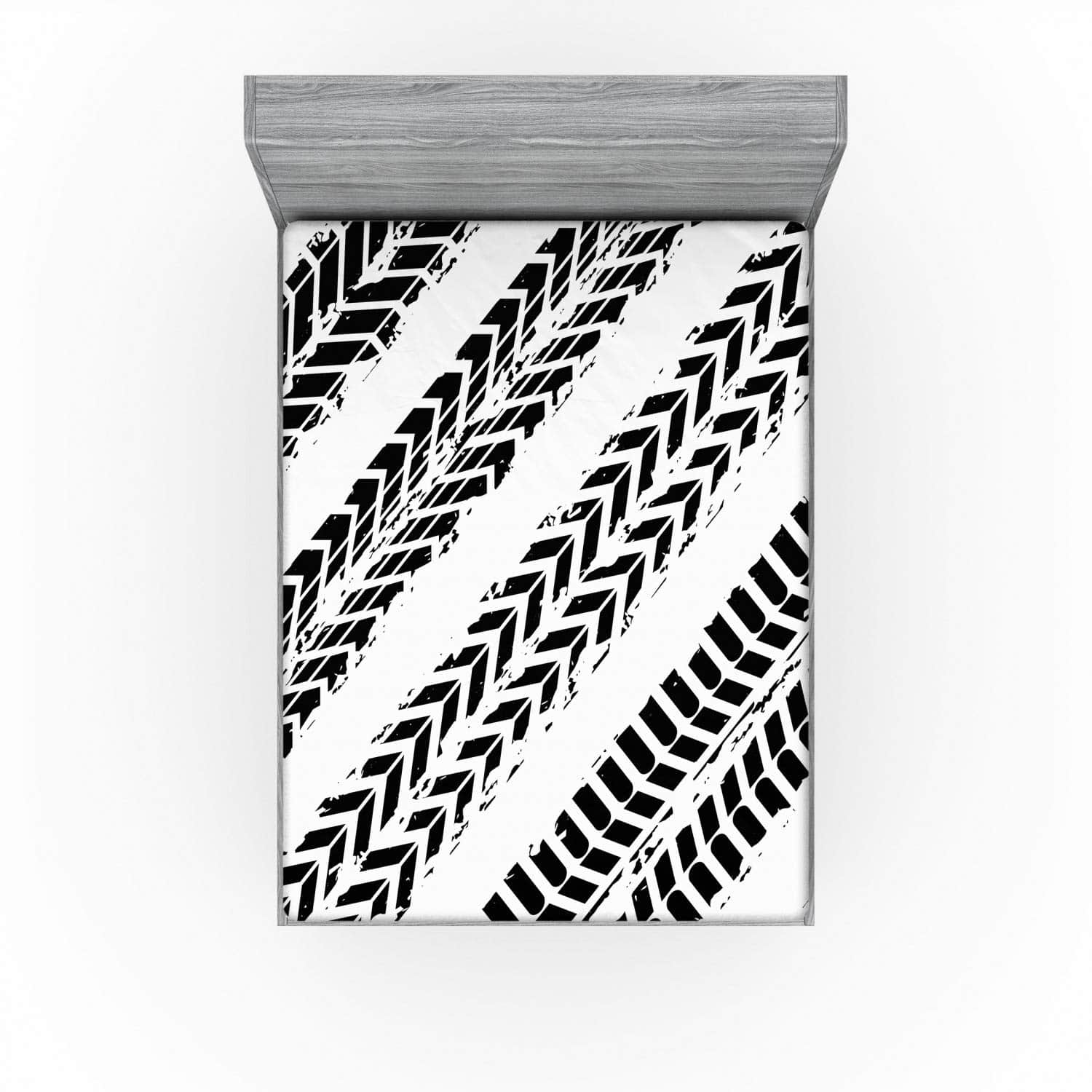 Sábana Ajustable Lunarable Dirt Bike, Huellas de Neumáticos - Imagen 3