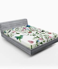 Sábana Ajustable de Colibrí Lunarable, Hojas Enroscadas