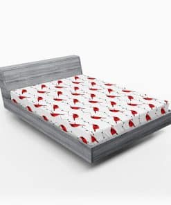 Sábana Ajustable para Cama Lunarable Cardinal Bird, Patrón