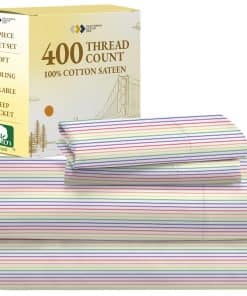 Juego de sábanas California Design Den Rainbow Stripe