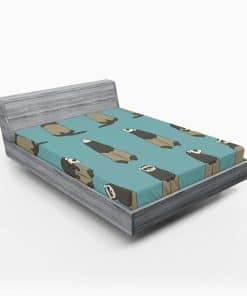 Sábana Ajustada Lunarable para Cama, Gráficos de Hurones en