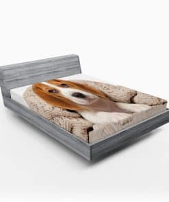 Lunarable Beagle Sábana Ajustable, Cachorro Acostado