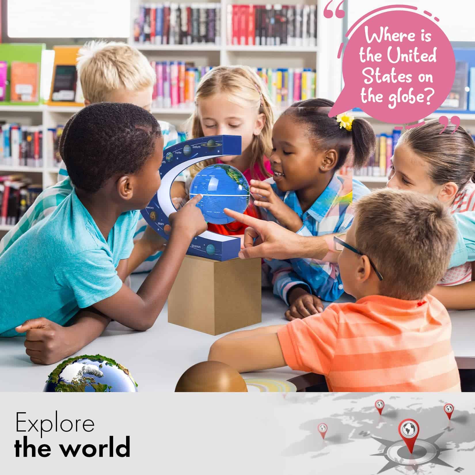 Globo flotante WOWESOTICA, globos geográficos levitantes - Imagen 4