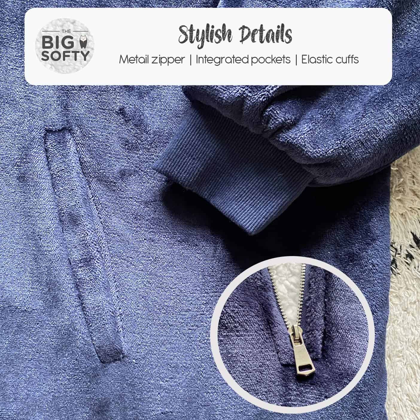 Manta con capucha con cremallera extra grande Trekki, manta - Imagen 5