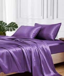 Juego de Sábanas de Satén MR&HM, Tamaño King, Set de 4