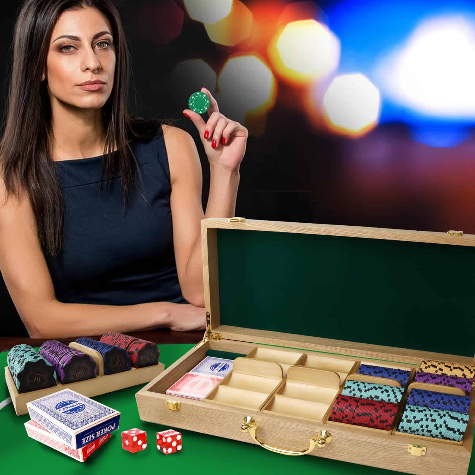 Estuche de madera para fichas de póker de GSE Games & - Imagen 7