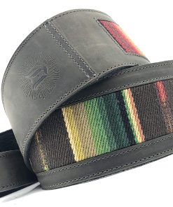 Correa de Guitarra de Cuero de Grano Completo -Acero Envejec